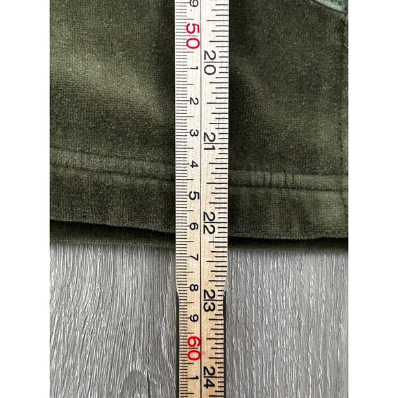 Erika Velour Zip-Up Jacket Women's Sz M Olive Green Soft Lounge Top with Pockets - Picture 7 of 8